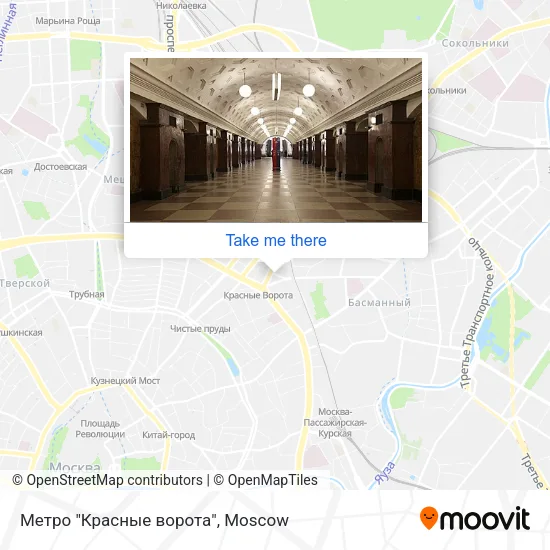 Метро "Красные ворота" map