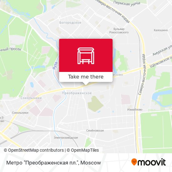 Метро "Преображенская пл." map