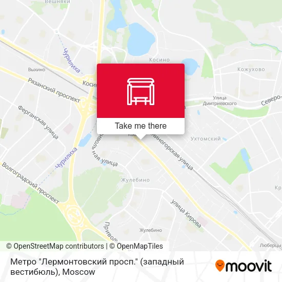 Метро "Лермонтовский просп." (западный вестибюль) map