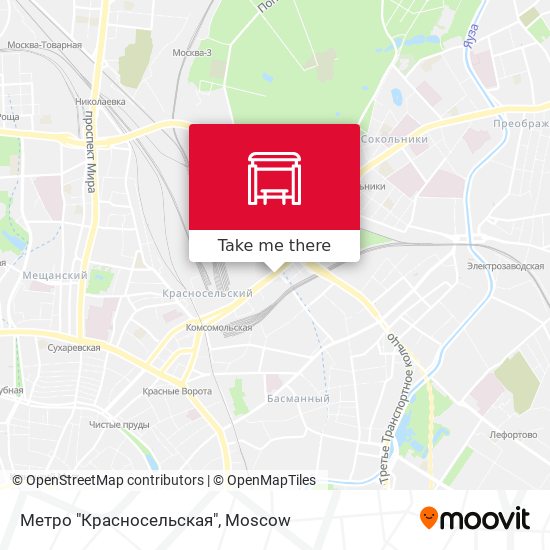 Метро "Красносельская" map