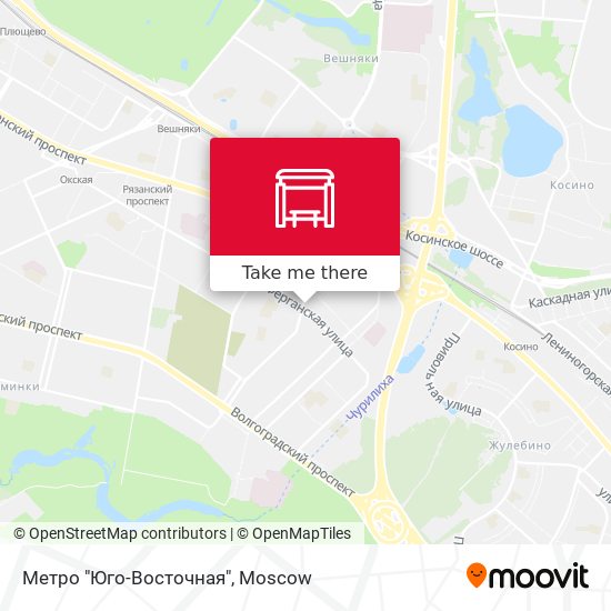 Метро "Юго-Восточная" map