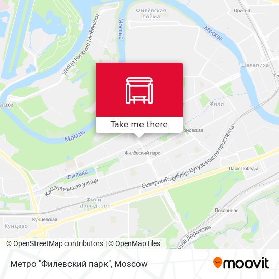 Метро "Филевский парк" map