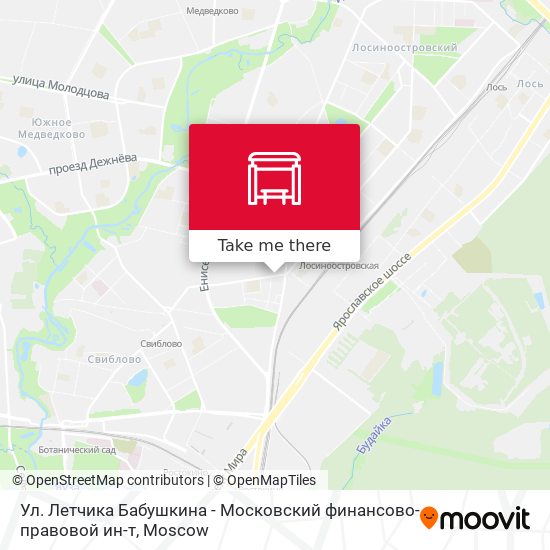 Ул. Летчика Бабушкина - Московский финансово-правовой ин-т map