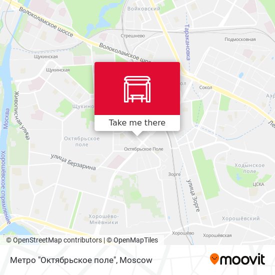 Метро "Октябрьское поле" map