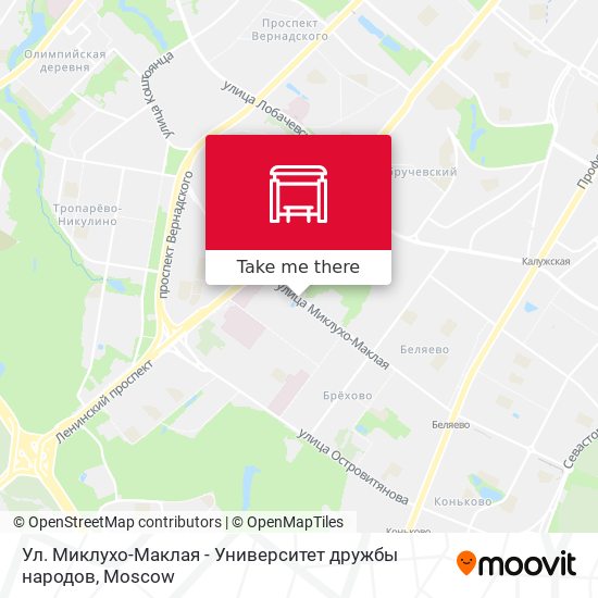 Ул. Миклухо-Маклая - Университет дружбы народов map