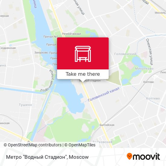 Метро "Водный Стадион" map