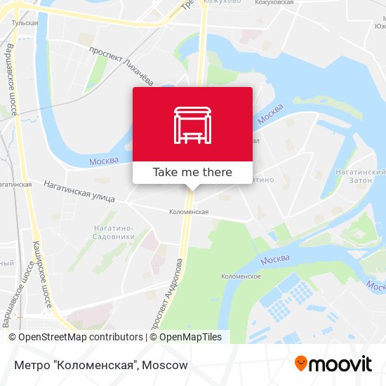 Метро "Коломенская" map