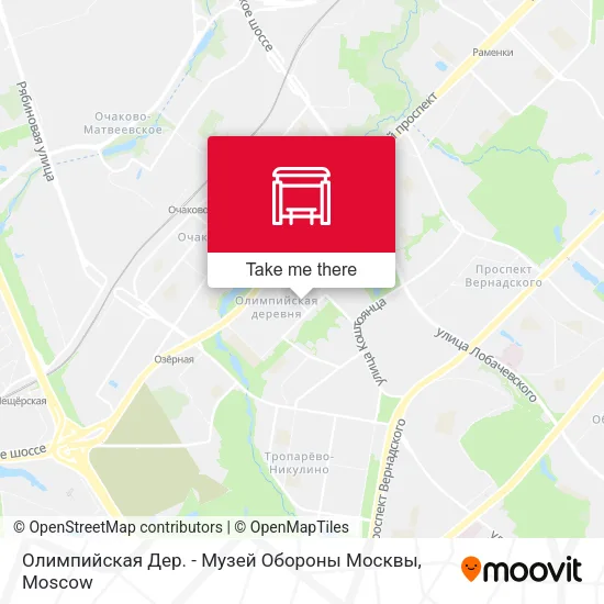 Олимпийская Дер. - Музей Обороны Москвы map