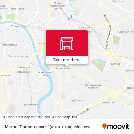 Метро "Пролетарская" (южн. вход) map