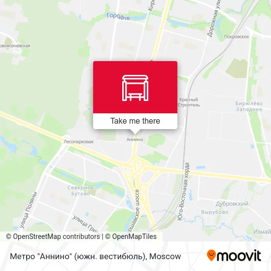 Метро "Аннино" (южн. вестибюль) map