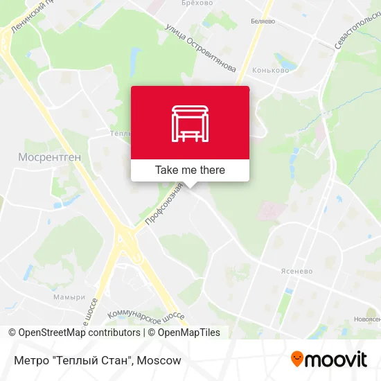Метро "Теплый Стан" map