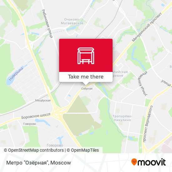 Метро "Озёрная" map