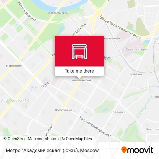 Метро "Академическая" (южн.) map