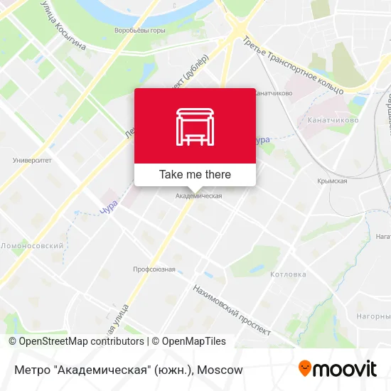 Метро "Академическая" (южн.) map