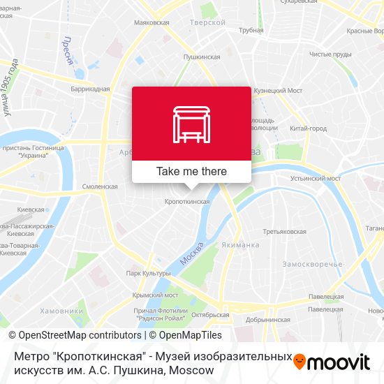 Метро "Кропоткинская" - Музей изобразительных искусств им. А.С. Пушкина map