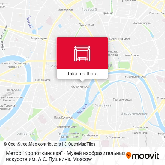 Метро "Кропоткинская" - Музей изобразительных искусств им. А.С. Пушкина map