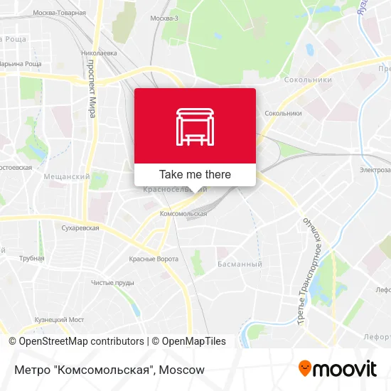Метро "Комсомольская" map