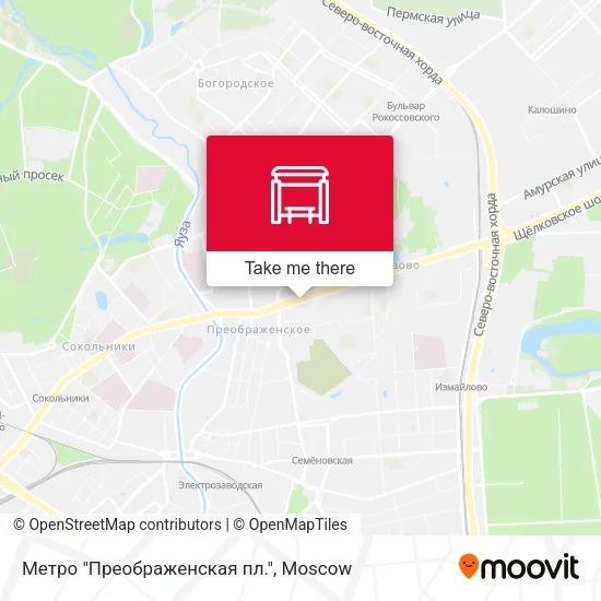 Метро "Преображенская пл." map
