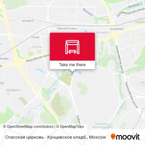 Спасская церковь - Кунцевское кладб. map