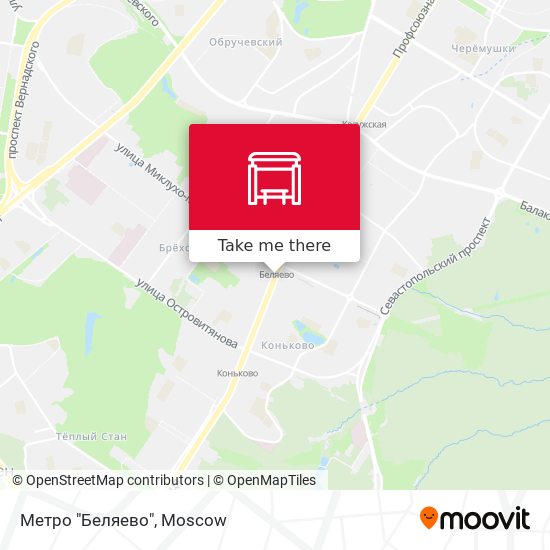 Метро "Беляево" map