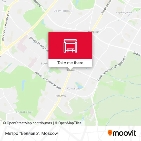 Метро "Беляево" map