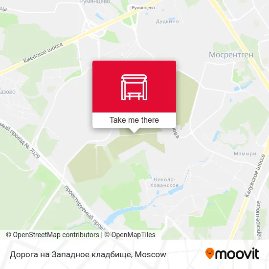 Дорога на Западное кладбище map