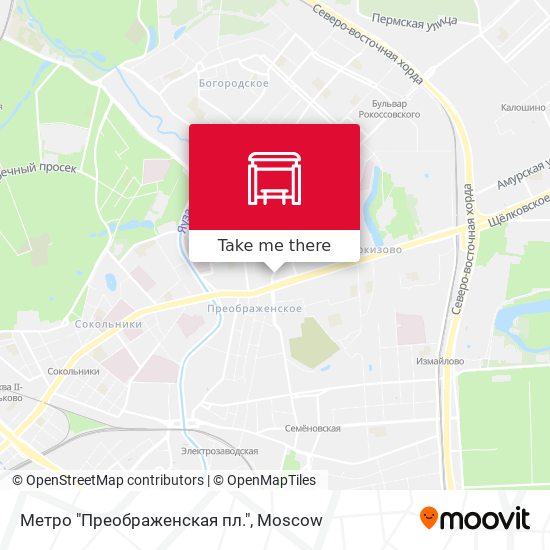 Метро "Преображенская пл." map