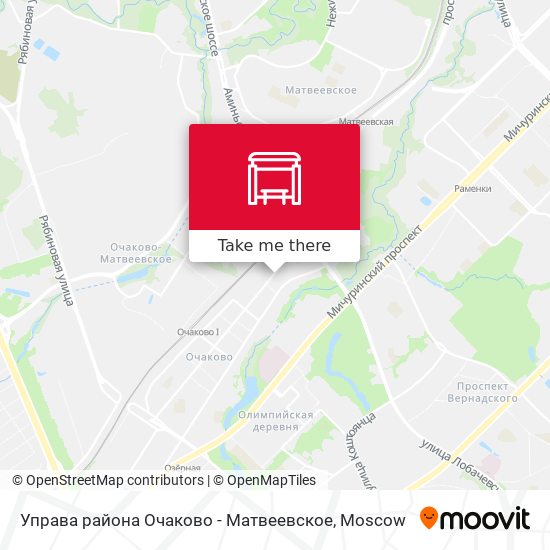 Управа района Очаково - Матвеевское map