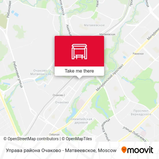 Управа района Очаково - Матвеевское map