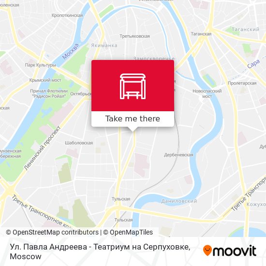 Ул. Павла Андреева - Театриум на Серпуховке map