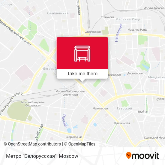 Метро "Белорусская" map