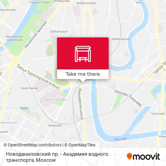 Новоданиловский пр. - Академия водного транспорта map