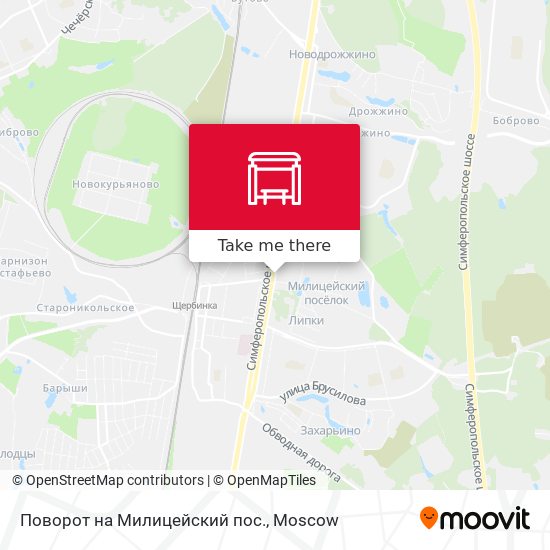 Поворот на Милицейский пос. map