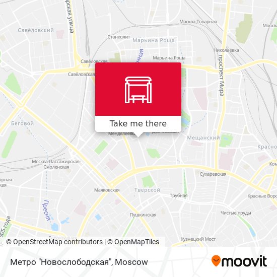 Метро "Новослободская" map