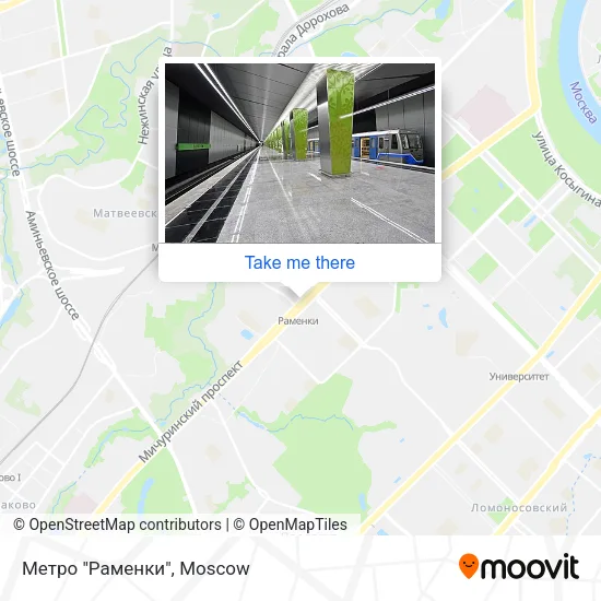 Метро "Раменки" map