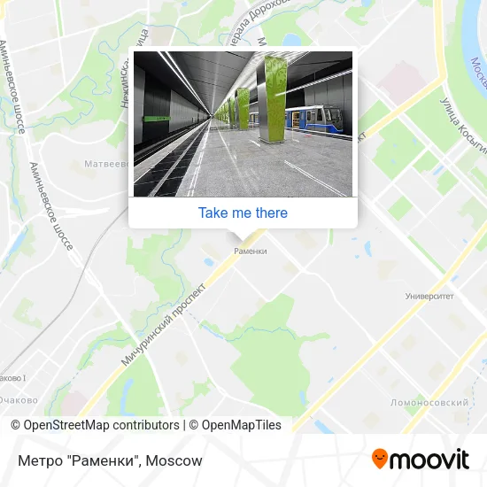 Метро "Раменки" map