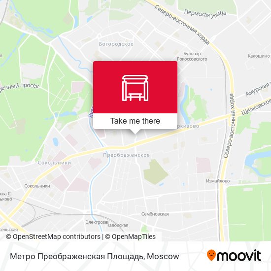 Метро Преображенская Площадь map