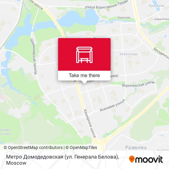 Метро Домодедовская (ул. Генерала Белова) map