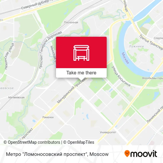 Метро "Ломоносовский проспект" map