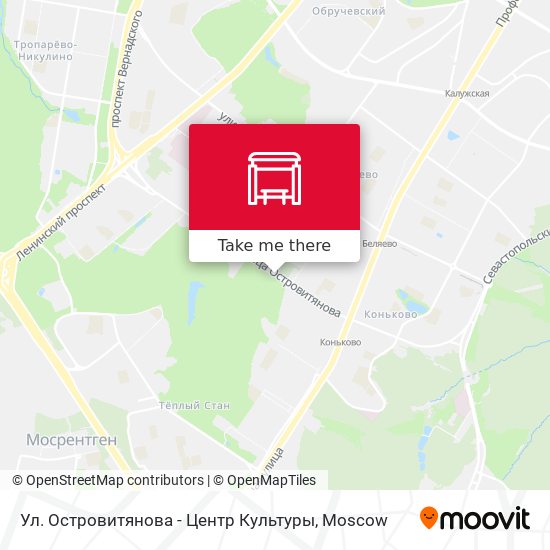 Ул. Островитянова - Центр Культуры map