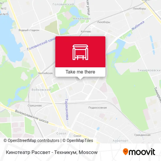 Кинотеатр Рассвет - Техникум map
