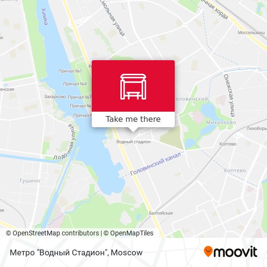 Метро "Водный Стадион" map