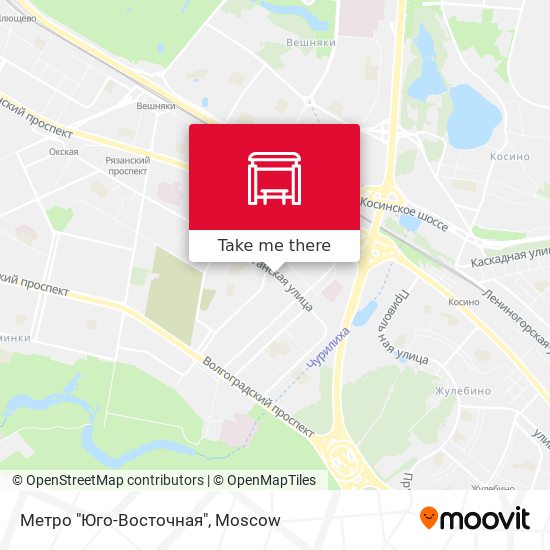 Метро "Юго-Восточная" map
