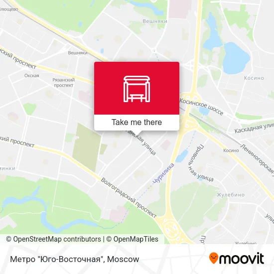 Метро "Юго-Восточная" map