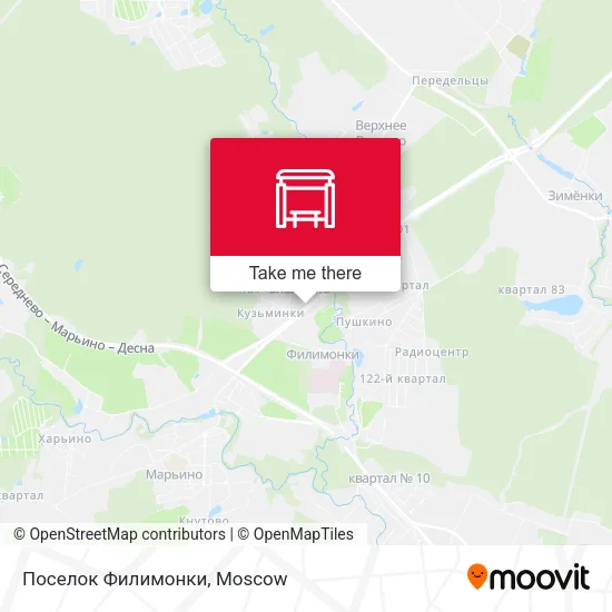 Поселок Филимонки map