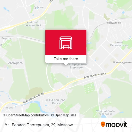Ул. Бориса Пастернака, 29 map