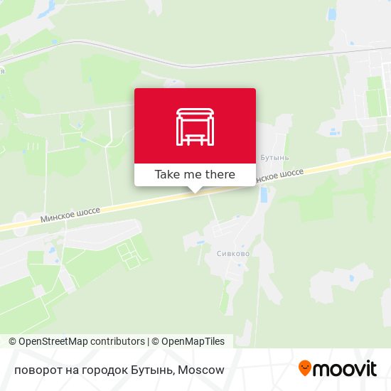 поворот на городок Бутынь map