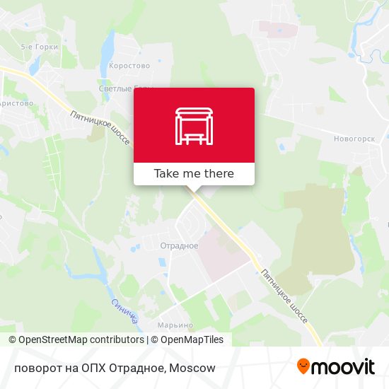 поворот на ОПХ Отрадное map