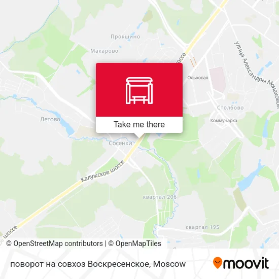 поворот на совхоз Воскресенское map