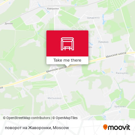 поворот на Жаворонки map
